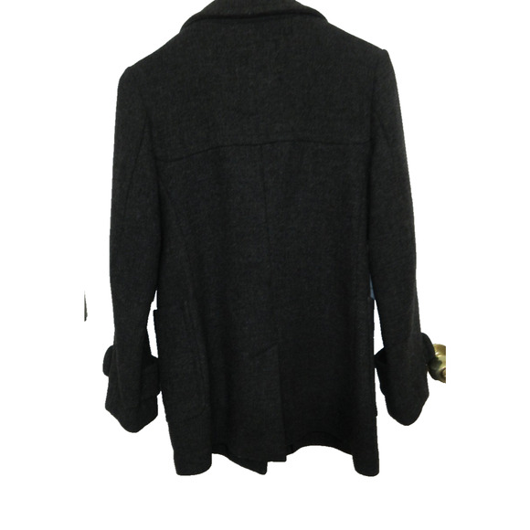 Banana Republic Women's Gray Pea Coat Wool Blend Toggle Button XS Pockets - Picture 3 of 12